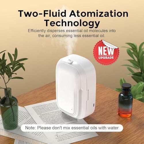 Waterless Oil Diffuser,Home Aromatherapy Scent Diffuser with APP & Timer|Whole House Oil Air Diffusers for Large Room,Office,Hotel Collection Use,Cover up to 1500 sq.ft-150ML,Compact,Quiet,Ivory White - Thumbnail 6