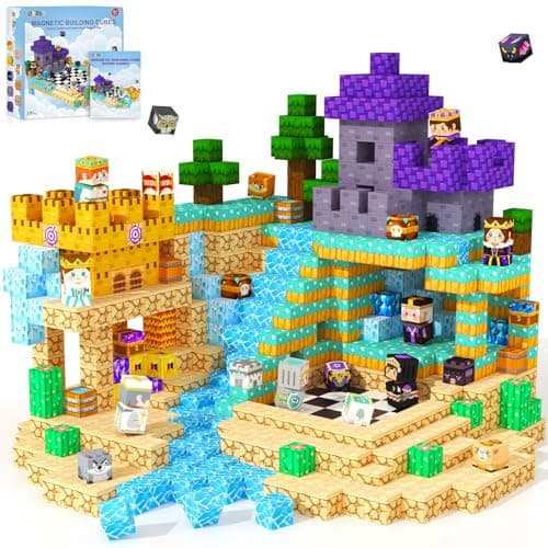 ORZbb Magnetic Blocks Board Games Chess Set, Magnetic Tiles Building Blocks Kids Classroom Must Haves Montessori Education Sensory Magnet Cubes Toys, Toddler Birthday Gift for 3+ Year Old Boys Girls. - Image 1