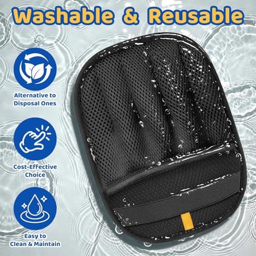 SmartTrends-2 Packs Pet Hair Removal Glove for Dogs & Cats, Five-Finger Ergonomic Grip Reusable & Washable Pet Hair Removal Tool, Lightweight Portable Dog Hair Remover for Couch, Carpet, Bed, Cloth - Thumbnail 5