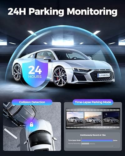 LINGDU 12" Mirror Dash Cam, 4K UHD Front and 2.5K Rear View Dash Camera for Car, with ADAS BSD LCA Smart Mode, GPS, G-Sensor, Loop Recording, Parking Monitor, Voice Control, 5.8GHz WiFi - Thumbnail 5