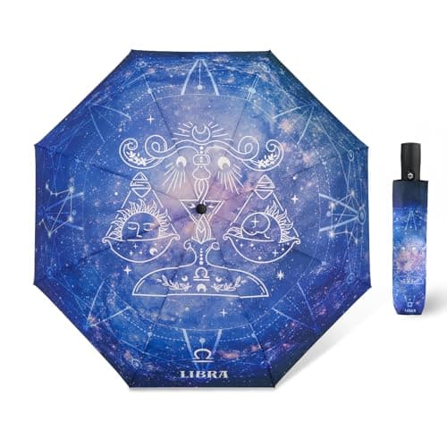 Natuquebrela Portable Travel Umbrella Constellations - Compact Automatic Large Wind Resistant Rain Umbrellas Strong Packable Umbrella for Women - Image 1