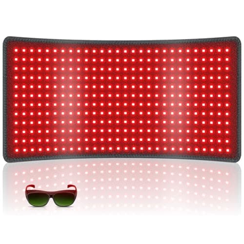 Rikimxin Red Light Therapy for Body, 34.3" x 15.9" Red Light Therapy Mat, 406 LEDs 660nm & 850nm Infrared Therapy Light Pad Blanket with Smart Temp & Timer for Back Belly Shoulder Muscle Pain Relief - Image 1