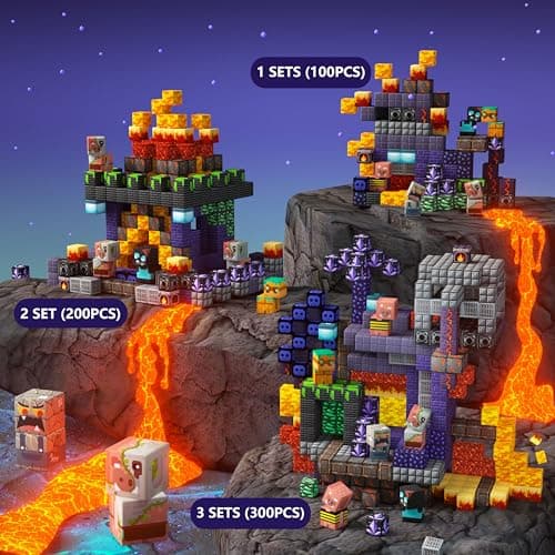 idoot 100PCS Magnetic Blocks - STEM Magnet Building Toys for Kids 3+, Birthday Gifts for Boys & Girls (0.8inch) - Thumbnail 3