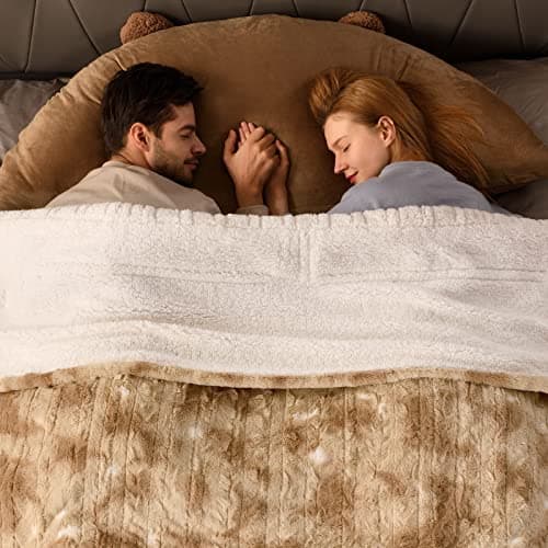 Bearhug Electric Blanket Queen Size 84" x 90", Dual Controller Heated Blanket, Faux Fur & Sherpa, 10-Heat Levels & 1-12H Auto Off, Over-Heat Protect, ETL, Machine Washable - Image 1