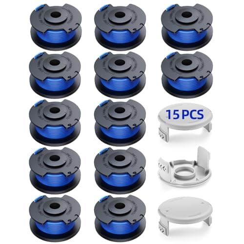 Trimmer String for Ryobi One+ AC14RL3A,Line String Trimmer Replacement Spool 0.065-Inch Compatible with Ryobi 18v, 24v, and 40v Cordless String Trimmer, 15 Packs（12 Trimmer Line,3 Trimmer Cap） - Image 1