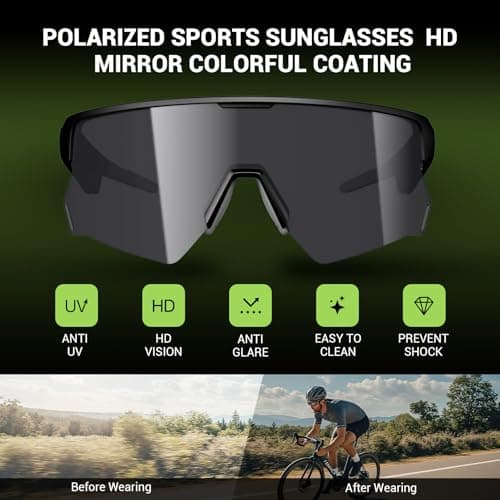 Blackview Buletooth Sunglasses, UV400Protection, Bult in Mic & Speakers, Voice Assistant Compatible, 5.4 Bluetooth, Polarized Lens for Outdoor Activities - Thumbnail 5