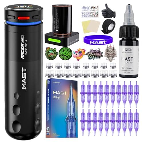 Mast Tattoo Wireless Tattoo Gun Kit Racer Pro Tattoo Kit 4.2mm Stroke 3-140Hz Dual Adjustable Soft Hard E-give 2 Batteries for Precision Lining Shading - Image 1