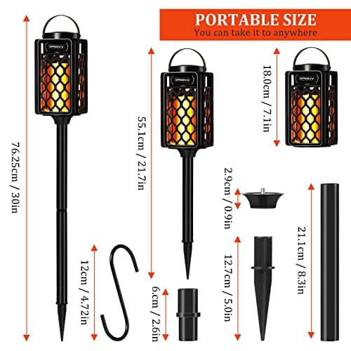 Father's Day Gifts for Dad, Birthday Gifts for Men, Outdoor Bluetooth Speakers Waterproof Portable LED Flame Speaker 10W Bass, Women Couples, Patio Porch Garden Home Backyard Decor (2 Pack) - Thumbnail 5