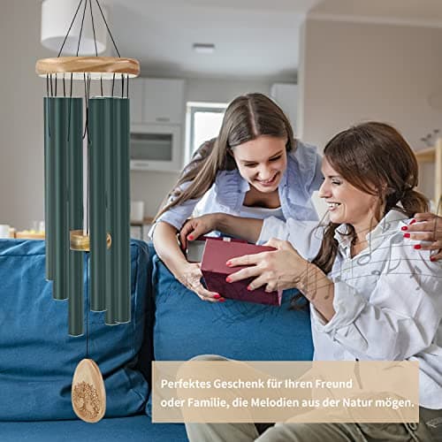 Astarin Windchimes Outdoors with Engraved Lifetree，30 Inch Memorial Wind Chime for Outside，Sympathy Wind Chime for Loved One,Outdoor Wind Chimes for Mother,Green Wind Chimes. - Thumbnail 4