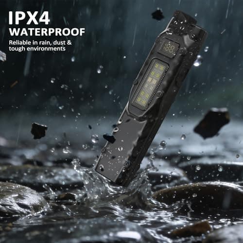 LUXJUMPER Rechargeable Flashlight Magnetic - 700 Lumens Flat Flashlights Rechargeable with Digital Display, Stainless Steel 8 Modes Pocket Flash Light for Car Repairing/Camping/Emergency - Thumbnail 5