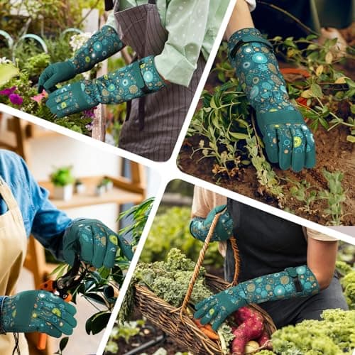 Ymomode Garden Gloves for Women - Long Sleeve Garden Gloves Ladies Light Protective Gloves for Yard & Outdoor Work - Thumbnail 2