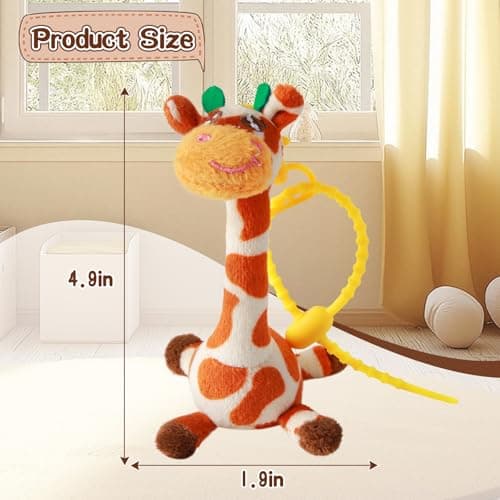 LLUKEME Cute Soft Giraffe Plush Keychain, 4.9 Inch Kawaii Stuffed Animal, Versatile Keychain Backpack Charm, Bag Decor Accessory, Adorable Gift for Kids Adults Birthday Christmas (Spots) - Thumbnail 4