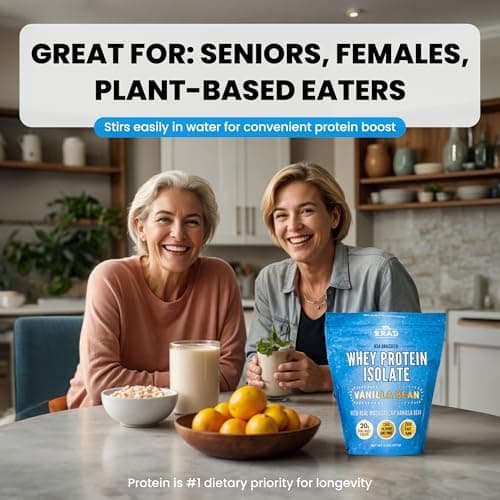 B.rad Grass Fed Whey Protein Isolate | Ultra-Pure, All-Natural, Clean Ingredients | 2 Pounds | 100% USA Sourced | Vanilla Bean - Thumbnail 6
