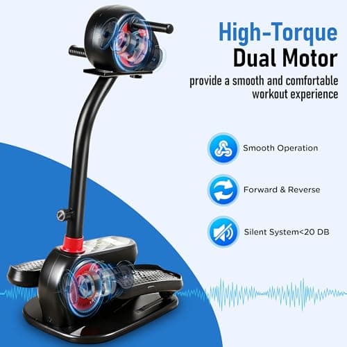 2026 New Upgrade Elliptical Exercise Machine,Low-Impact Motorized Pedal Exerciser | Home Recovery Bike for Arm & Leg Ability and Relax,Upper Lower Limb Trainer for Seniors | With Pedal Straps & Gloves - Thumbnail 4