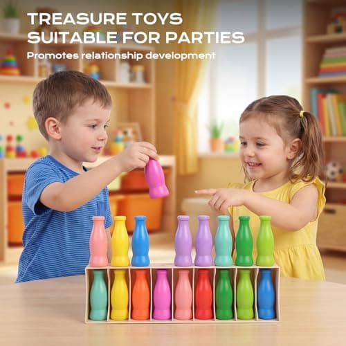 Foleto Bottle Flip Challenge Game, Color Match Interactive Sorting Toy with 20 ABS Bottles, Dual-Mode Brain Training Game Portable Party Family Group Challenge - Thumbnail 4