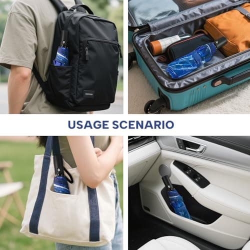 ECOBRELLA Automatic Travel Umbrella- Unique Constellation Design Waterproof Umbrellas- Collapsible Umbrella Gift for Rainy Days - Thumbnail 3