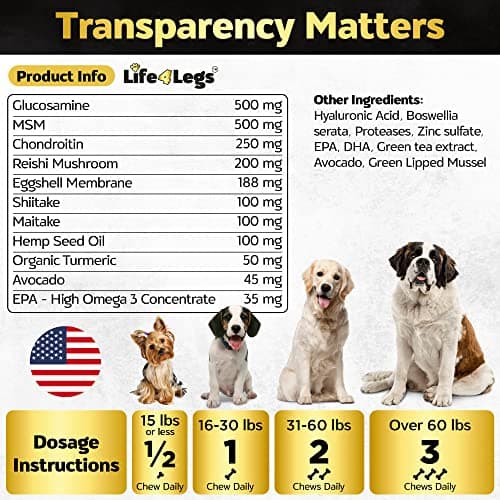 Life4Legs - Soft Chews Hip and Joint Supplement for Dogs - Dog Joint Pain Relief Treats - Glucosamine, Chondroitin, Turmeric- Mobility Supplement - Thumbnail 5