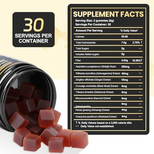Grevol Himalayan Shilajit Gummies with Ashwagandha - Fulvic Acid & 85+ Trace Minerals - No Added Sugar - Shilajit for Men & Women - 60 Gummy - Thumbnail 6