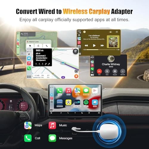 KEROLFFU 2in1 Wireless Carplay Adapter for iPhone Android,Plug n Play Easy Setup Automatic Reconnect,Convert Wired to Wireless Bluetooth Carplay Adapter Dongle (USB A/C) 02w - Thumbnail 6