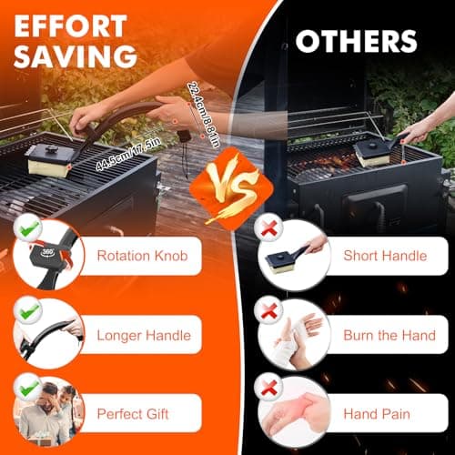 PROKITCHEN Grill Brush for Outdoor Grill Bristle Free, Reinforced Grill Cleaner Scraper BBQ Brush Non Metal Bristles Steam Cleaning Grill Cleaning Brush Safe BBQ Accessories Grill Tool, Gifts for Men - Thumbnail 4