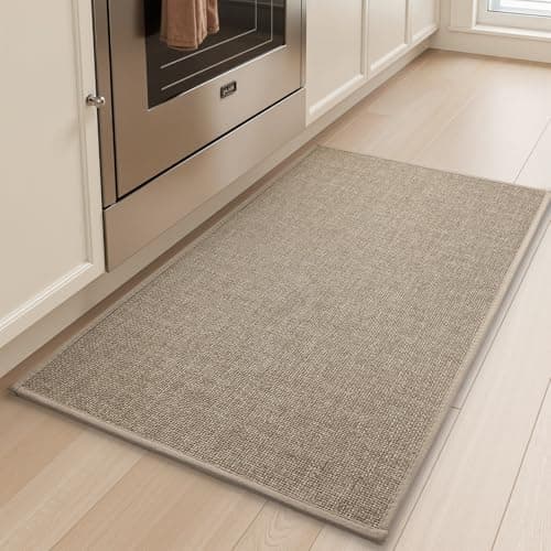 tchdio Kitchen Mats for Floor, Rubber Backed Kitchen Rugs Non Slip Washable, Superior Absorbent Kitchen Rug-Mat Easy to Clean, Comfort Kitchen Floor Mat Front of Sink (Tan, 20" × 32") - Image 1