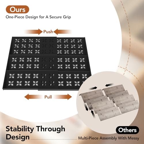 DIOLOVE Spice Rack, Expandable Spice Drawer Organizer (11"-22"), Sturdy & Vented Plastic Seasoning Storage with Labels & Funnel, Drawer Organization for Kitchen, Office, Cosmetic (Jars Not Included) - Thumbnail 2