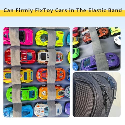 Mi Ya Mi Lai 96 Toy Cars Storage Case Compatible with Hot Wheels, Hotwheel Carrying Case for Hot Wheels Car,Matchbox Cars,Mini Toys.Hot Wheel Storage Case,(Black Bag Only) - Thumbnail 4