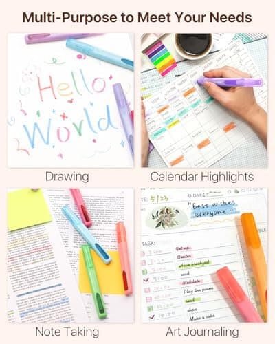 Four Candies Highlighters Assorted Colors, Liquid Highlighter with Clear View Design, Soft Chisel Tip, Classic Colors, 10 Pcs No Bleed Cute Highlighters - Thumbnail 6