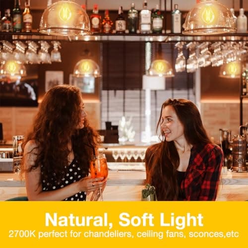 DAYBETTER 24 Pack A19 Vintage LED Edison Bulbs, 60W Equivalent Dimmable LED Bulbs, High Brightness 2700K Warm White, 800 Lumens, 8W E26 Standard Base, CRI80+, Clear Glass Filament Bulb for Living Room - Thumbnail 6