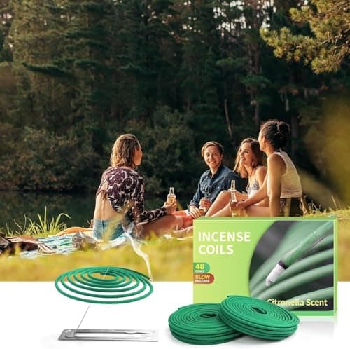 SCENTORINI Citronella Coils, 48 PCS Citronella Incense with Coil Holder, Suitable for Home Outdoor Use, Pool Side, Patio, Porches, Courtyards, Farms, Garden Planting Area - Thumbnail 4