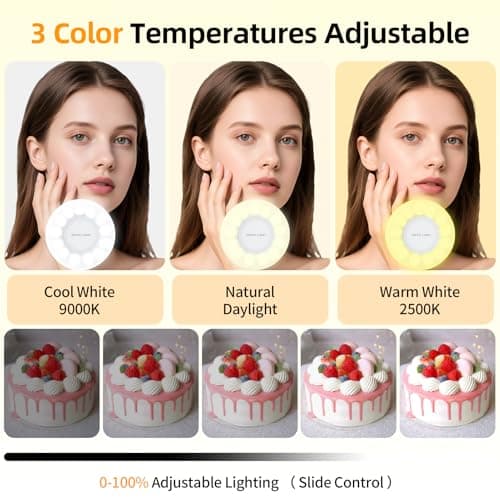 Magnetic Selfie Light for iPhone with Mirror Foldable Magnetic Fill Light with Sticky Ring for Android Rechargeable Portable Phone Ring Lights for Selfies, Video, Makeup, Vlog, Tiktok, CRI95 - Thumbnail 2
