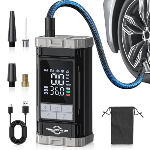Aneson Tire Inflator Portable Air Compressor, 2X Fast Air Pump with Digital Gauge 150 PSI, Auto Shutoff for Roadside Inflation, Daily Car Care, Motorcycles, Bikes, and Sports Ball, One-Click Start - Image 1