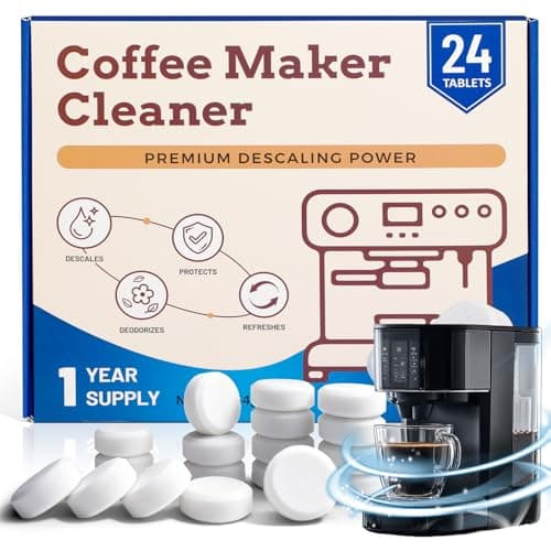 Coffee Machine Cleaner Descaler Tablets, 24 Pack – Espresso & Coffee Maker Cleaning Tablets for Descaling, Removes Limescale & Calcium Buildup, Compatible with Keurig, Ninja, Nespresso & More - Image 1