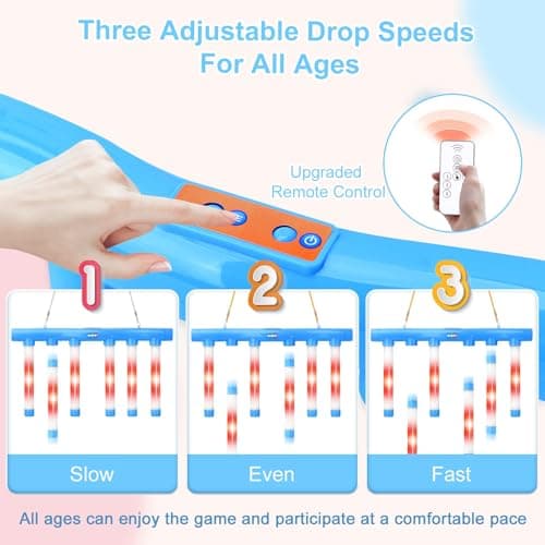 OCES Reflex Stick Game, Reflex Light-Up Sticks Reaction Training Hand Speed Challenge Game, Upgrade Hand Eye Coordination Training Toy Remote Control 3 Adjustable Speed (Light-Up Blue) - Thumbnail 3