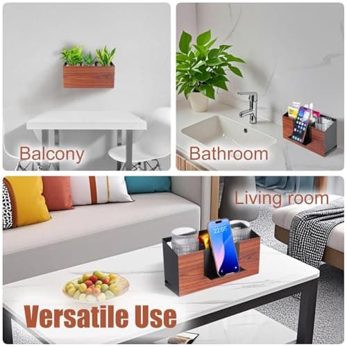 UPODA Utensil Holder Large Iron Flatware Container with 3 Compartments Countertop Wall-mounted Kitchen Utensil Storage (Black) - Thumbnail 6