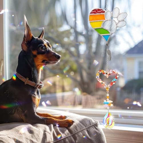 VOFSTAND Pet Memorial Suncatcher, Dog Memorail Gifts of Loss Dogs and Cats with Sympathy Card - Thumbnail 5