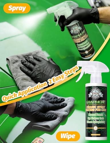 Kingvo Ceramic Coating for Cars, Car Wax Spray Graphene Ceramic Coating Shine Gloss Hydrophobicty for Auto Care Polish Detailing,10 OZ - Thumbnail 5