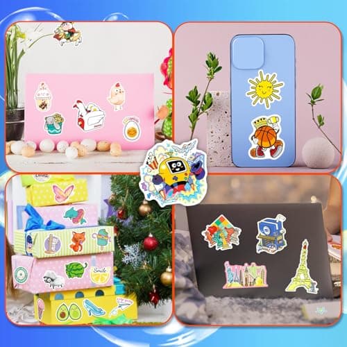 BJMOWIN 400PCS Water Bottle Sticker Pack, Funny Vinyl Stickers for Teens, Bulk Waterproof Decals for Laptop Skateboards Notebooks Adults Students Party Favors School Rewards Room Decor - Thumbnail 4