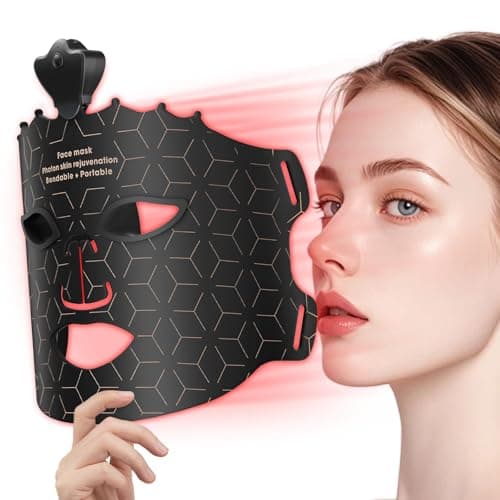 Cordless Red Light Mask for Women 25+ Anti-Aging, At-Home & Travel Red Light Facial Mask Skincare Tool with 7 Color Modes, Soft Flexible, Lightweight, Portable & Rechargeable for Daily Facial Care - Image 1