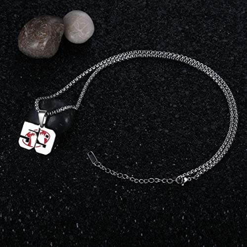 Rehoboth American Football Rugby Jersey Number 59 Pendant Necklace for Women Men 24 (22+2) Inch Adjustable Stainless Steel Chain - Thumbnail 3