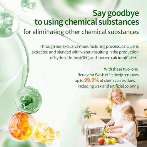 Fruit & Veggie Wash Powder, Natural Organic Produce Cleaner for Pesticides & Wax Removal, Baby Safe Eat Cleaner for Fruits & Vegetables, 50 Washes, 4.2oz (120g), Extra Matcha Powder & Tea Polyphenols - Thumbnail 4