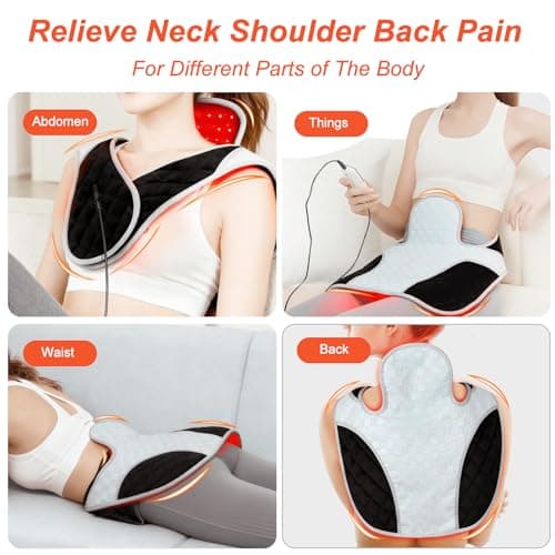Red Light Therapy for Neck and Shoulders 3-in-1 LED Bead 660nm&850nm Infrared Light Therapy Belt for Neck Waist Back with Timer Remote Control Wearable Suitable for Home and Office Use - Thumbnail 2