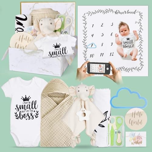 8Pcs Gender Reveal Gifts, for Newborn Boys, Baby Boy Gift Basket for First Time Expecting Parents to Be, Pregnancy Announcement & Care Package for Mum & Dad - Thumbnail 3