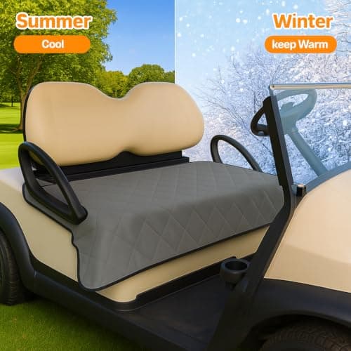 ThermoHalo Golf Cart Seat Covers, Universal Golf Cart Seat Towel Blanket Nonskid Bottom Fits for EZGO, Yamaha, Club Car and More 2 Person Seats Golf Carts (A) - Thumbnail 3