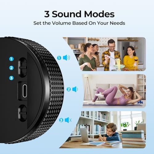 Allbean Digital Kitchen Timer, Large Display Magnetic Countdown Countup Timer, 3 Preset Times (5, 15, 25),Volume & Brightness Adjustable for Cooking Classroom Studying, Easy for Kids (Black,2Pcs) - Thumbnail 5