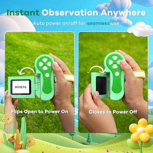 Hideal HP60 IPS Microscope for Kids: [Auto On & Off] [3-in-1] 2" Portable Handheld Microscope Miniscope, Pocket Mini Scope Educational Science Kit, Christmas Birthday Gifts for Kids, PC View, Green - Thumbnail 2