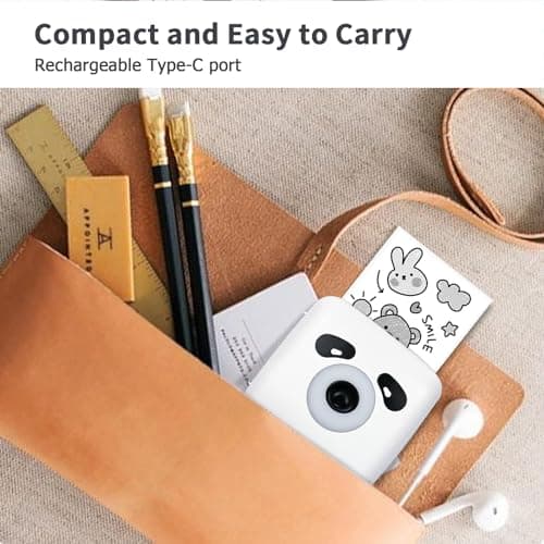 LFPERT Sticker Printer, TP6S Print Pods Mini Printer, Portable Bluetooth Sticker Maker Machine, Inkless Thermal Pocket Printers for Photos, Study Graphics, Notes, Journal, DIY & Gift Blessings -White - Thumbnail 2