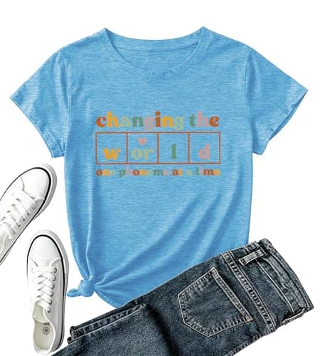 Book Shirt Women -Reading Teacher T-Shirt Bookworm Read Short Sleeve Book Lovers Librarian Tops C-Blue - Image 1