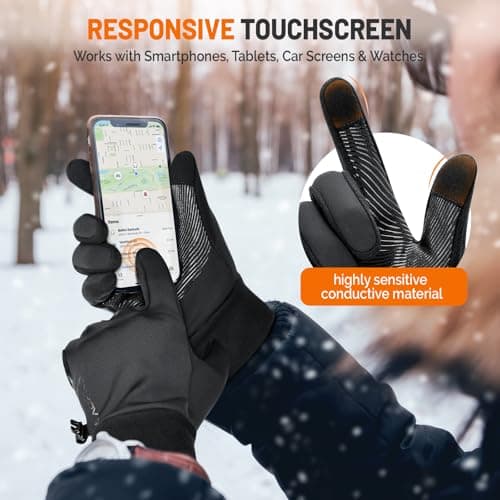 AOPREL Winter Gloves Men Women Windproof Touchscreen Gloves with Liner Thermal,Running Gloves for Cycling Driving Daily Work - Thumbnail 4