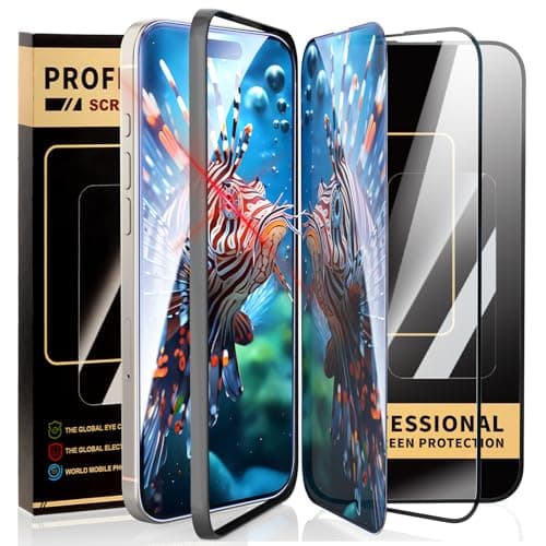 jpyyw 3 Pack Screen Protector for iPhone 15 Pro Max 6.7-Inch iPhone 16 Pro iPhone 14,Tempered Glass 2 HD 1 Privacy with Easy Installation Tool,Case-Friendly Easy Installation,Dust-Free Bubble-Free - Image 1